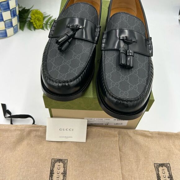 Men's Gucci, GG Supreme, tassel loafers size 13 made in Italy - Picture 8 of 9